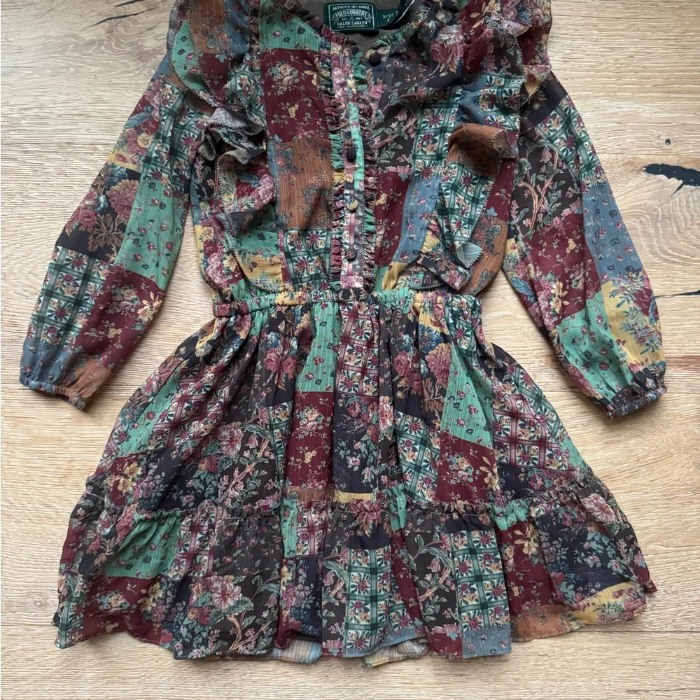 🔥🔥Ralph Lauren NEW PATCHWORK Ruffle Country Dress sz3T price firm